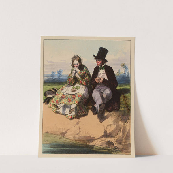 C’est égal, je trouve que le Parrain de la petite vient trop chez nous.. en v’là encore une creuse (1840) by Paul Gavarni