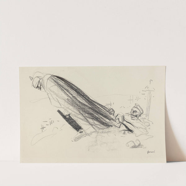 Ceux de la priemiere heure. ‘Sire! ou en somme-nous de ‘la guerre fraiche et joyeuse’…’ III (c. 1914-1919) by Jean-Louis Forain