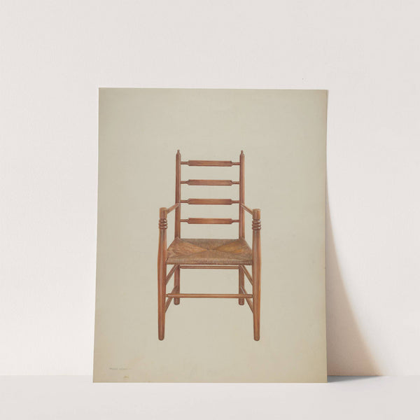 Chair, Pine with Rush Seat by Frank M. Keane