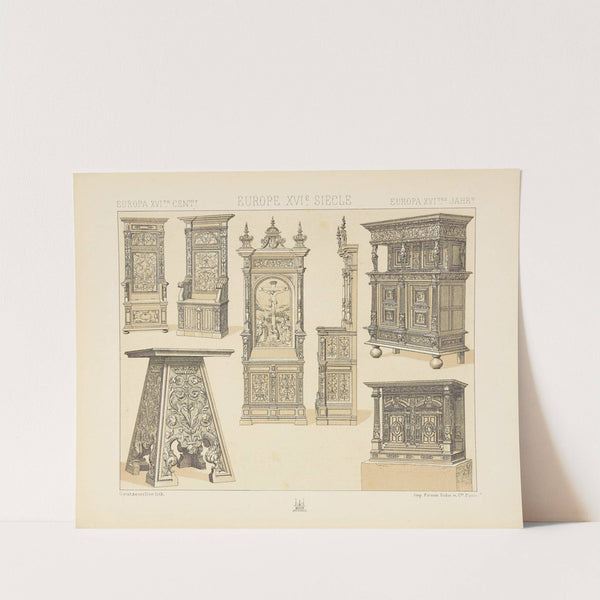 Chaires, escabeau, prie-dieu, cabinets (1876-1888) by Auguste Racinet