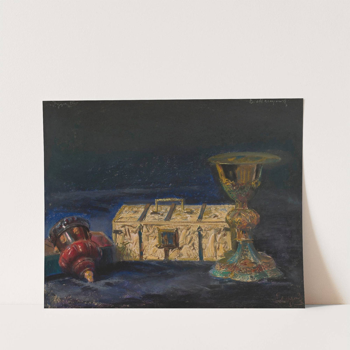 Chalice of Bishop Maciejowski, so-called box of Queen Jadwiga and cup “made by King Sigismund III” (1907) by Leon Wyczółkowski