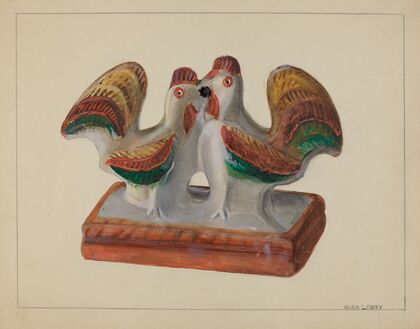 Chalkware Roosters