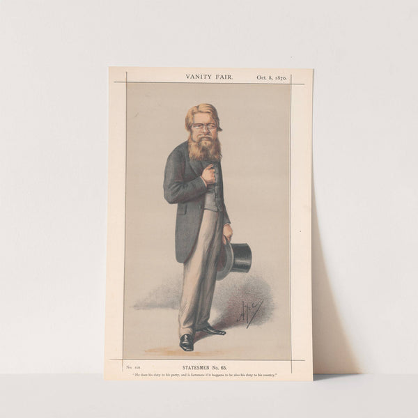 Chancellors of Exchequer. Statesmen No.65 ‘He does his duty of his party…..’. Nothcote. 8 October 1870 (1870) by Carlo Pellegrini