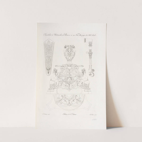 Chandelier et ustensiles en bronze et en fer, ouvrages du XVIe. siècle. (1839) by Nicolas Xavier Willemin