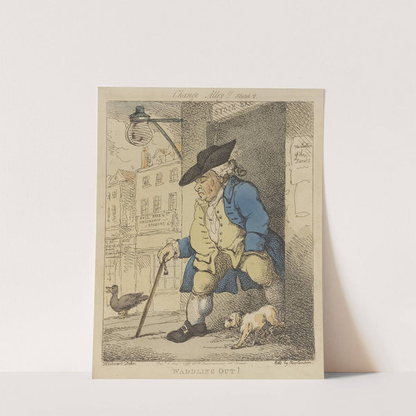 Change Alley!! Sketch 2. Waddling out!. (1799) by Thomas Rowlandson