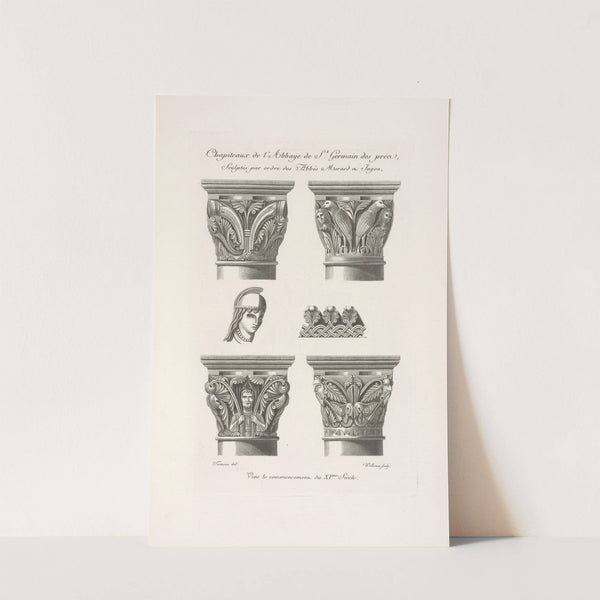 Chapiteaux de l’abbaye de St. Germain des près, sculptés par ordre des abbés Morard et Ignon, vers le commencement du XIme. siècle. (1839) by Nicolas Xavier Willemin