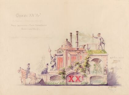 Char du XXe arrondissement – Père Lachaise – Four crématoire – Bassin de la Dhuis (1907) — size preview