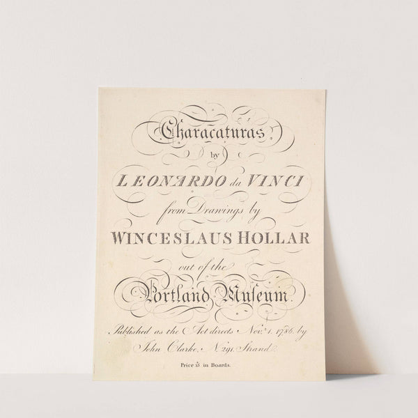 Characaturas by Leonardo da Vinci Pl.01 by Wenceslaus Hollar