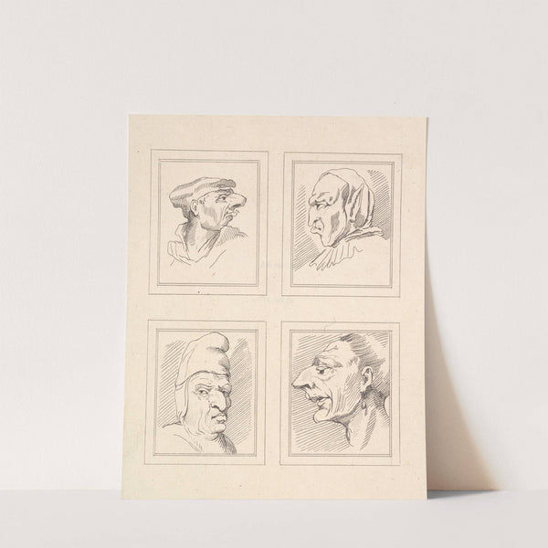 Characaturas by Leonardo da Vinci Pl.07 by Wenceslaus Hollar