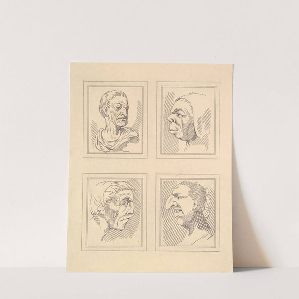 Characaturas by Leonardo da Vinci Pl.08 by Wenceslaus Hollar