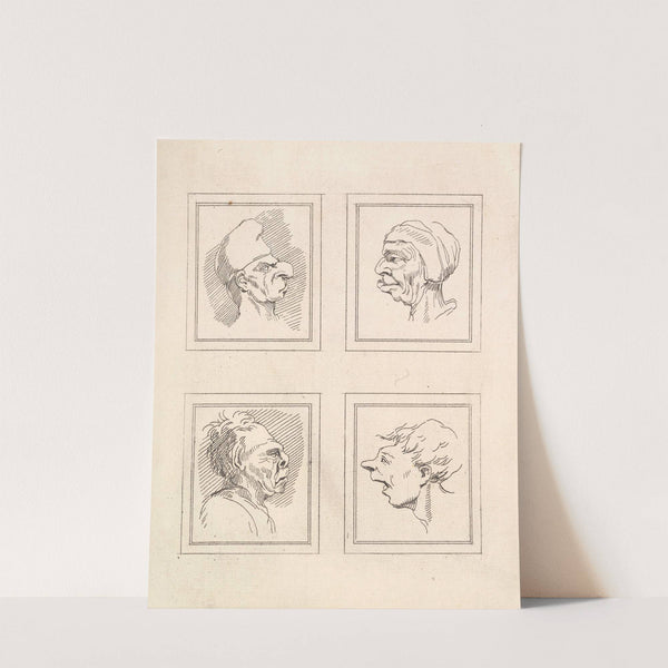 Characaturas by Leonardo da Vinci Pl.13 by Wenceslaus Hollar