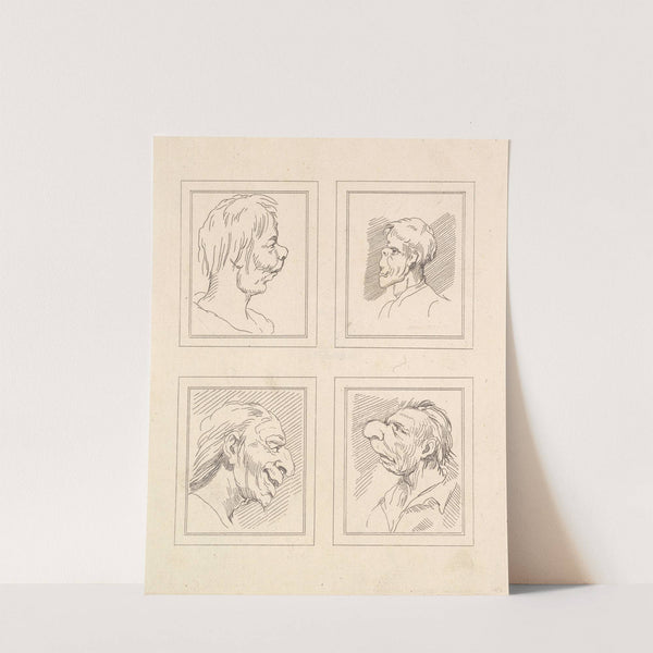 Characaturas by Leonardo da Vinci Pl.17 by Wenceslaus Hollar