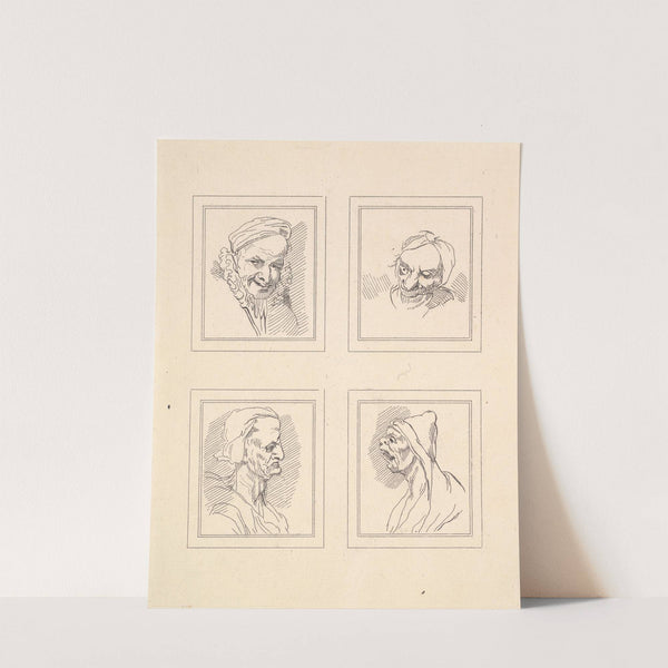 Characaturas by Leonardo da Vinci Pl.18 by Wenceslaus Hollar