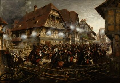 Charge du 9e régiment de cuirassiers dans le village de Morsbronn