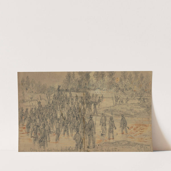 Charge of Genl. Wards troops through Kellys Ford upon the rifle pits (1863) by Alfred Rudolph Waud