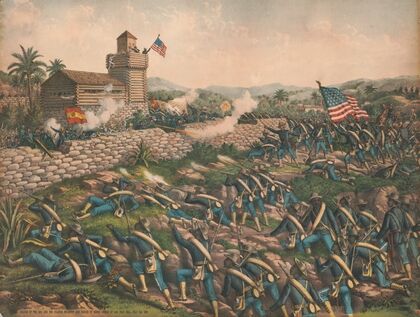 Charge of the 24th and 25th Colored Infantry and rescue of Rough Riders at San Juan Hill, July 2nd, 1898 (1898)