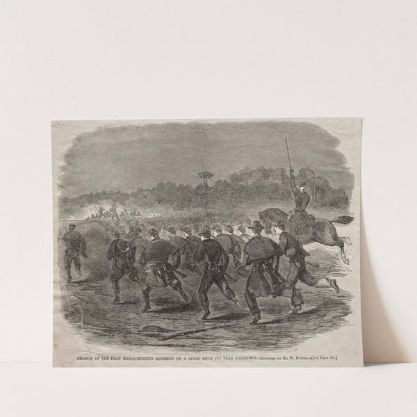Charge of the First Massachusetts Regiment on a Rebel Rifle Pit near Yorktown (1862) by Winslow Homer