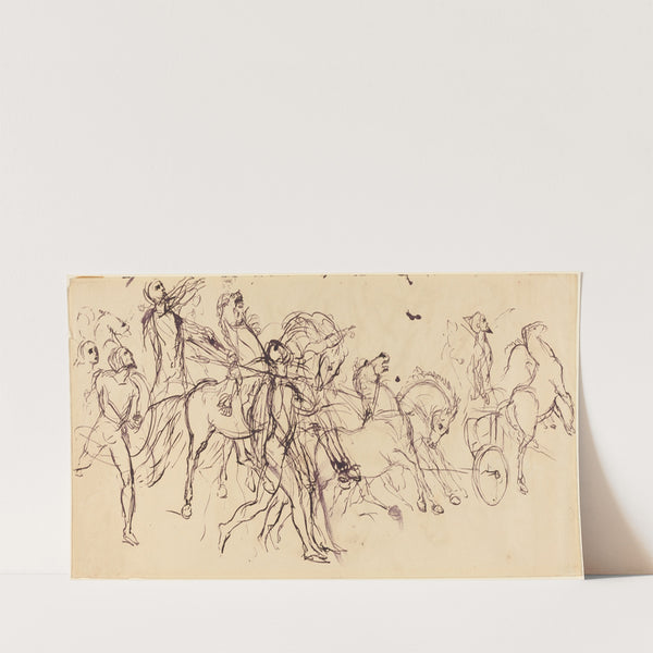 Charioteers (recto and verso) by Eugène Delacroix