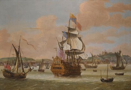 Charles Ii And James, Duke Of York, On Board H.M.S. Triumph, With Three Royal Yachts Off Dover