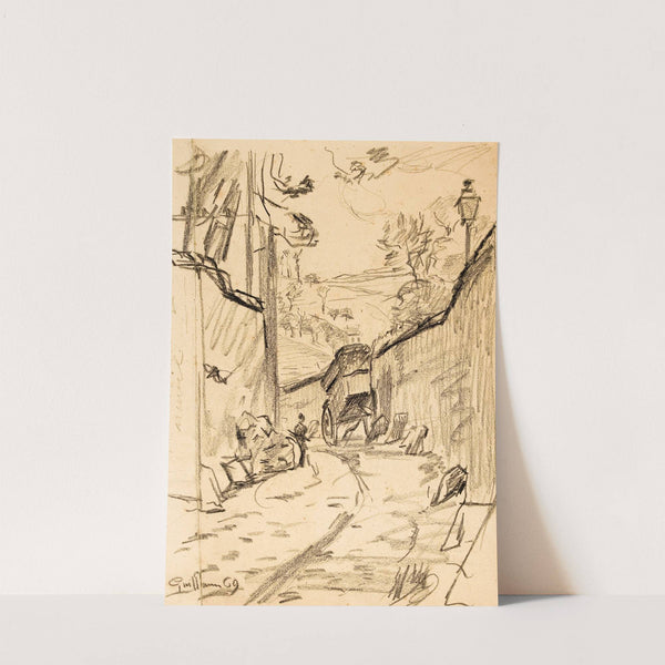 Charrette dans une ruelle tournante (1869) by Armand Guillaumin
