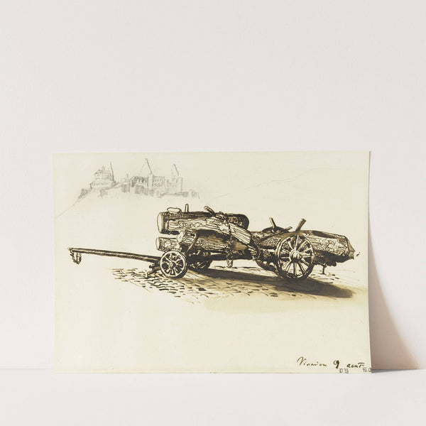 Charrette portant des troncs d’arbre (1871) by Victor Hugo