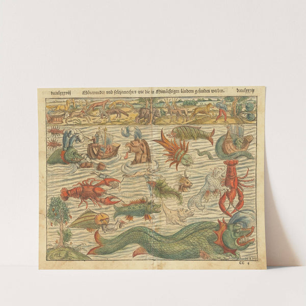 Chart of Sea Monsters (1570) by Sebastian Münster