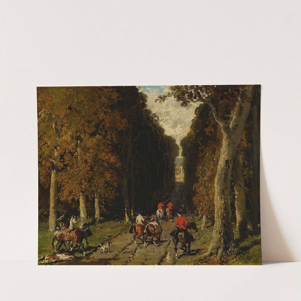 Chasse Dans L’allée Vers La Croix by Alfred De Dreux