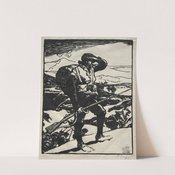 Chasseur Alpin Regardant La Plaine Du Rhin (1919) by Auguste Louis Lepère