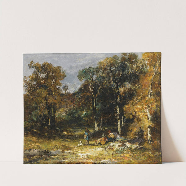 Chasseurs dans un sous bois by Narcisse-Virgile Diaz de La Peña