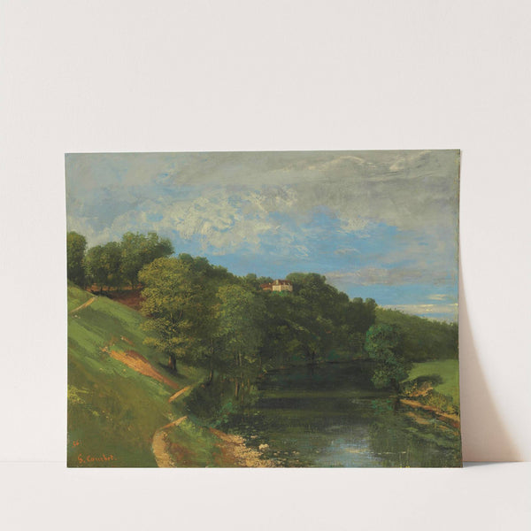 Château Au Bord De La Rivière (1856) by Gustave Courbet