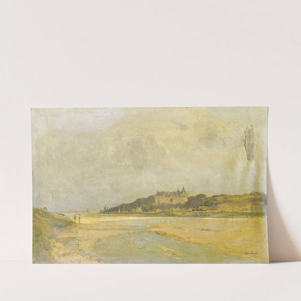 Château dans l'embouchure d'un fleuve by Paul Lecomte