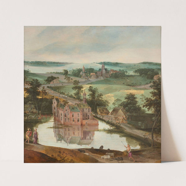 Château dans un paysage avec un berger by Jacob Grimmer