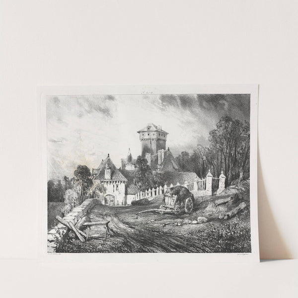 Château de Pesteil à Polminhac (1832) by Eugène Isabey