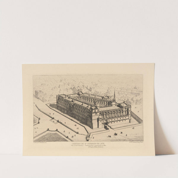 Chateau de St. Germain en Laye. Bird’s-eye view. Restoration began in 1682 by Alfred Brunet-Debaines