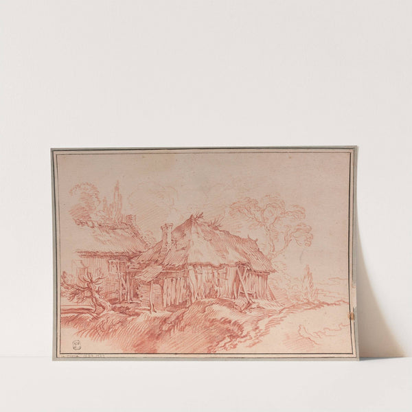 Chaumières dans un paysage, d’après Abraham Bloemaert by François Boucher