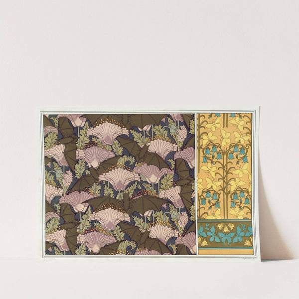Chauves-souris et pavots, tenture. Papillons et campanules, papier peint. (1897) by Maurice Pillard Verneuil