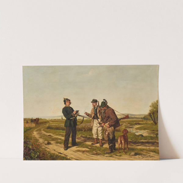 Checking The Hunting Permit by Carl Sellmer