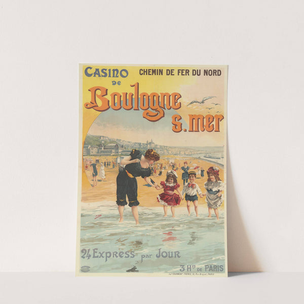 Chemin de Fer du Nord. Casino de Boulogne sur mer. 24 express par jour. 3hres de Paris (1900) by Henri Boulanger Gray