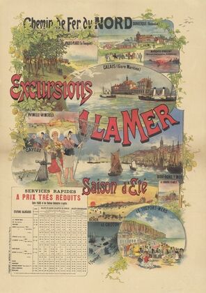 Chemin de Fer du Nord. Excursions à la mer. Saison d’été, Services rapides à prix très réduits (1891)