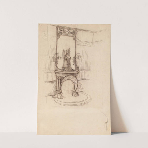 Cheminée décorative avec le buste de La Nature mucha fouquet (1900) by Alphonse Mucha