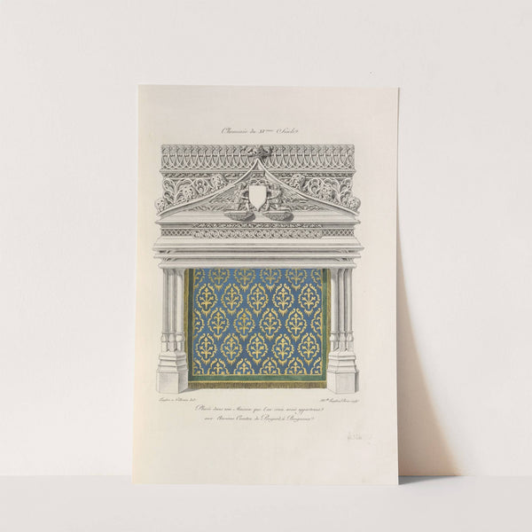 Cheminée du XVeme. siècle. Placée dans une maison que l’on croit avoir appartenue aux anciens comtes de Perigord; à Perigueux. (1839) by Nicolas Xavier Willemin