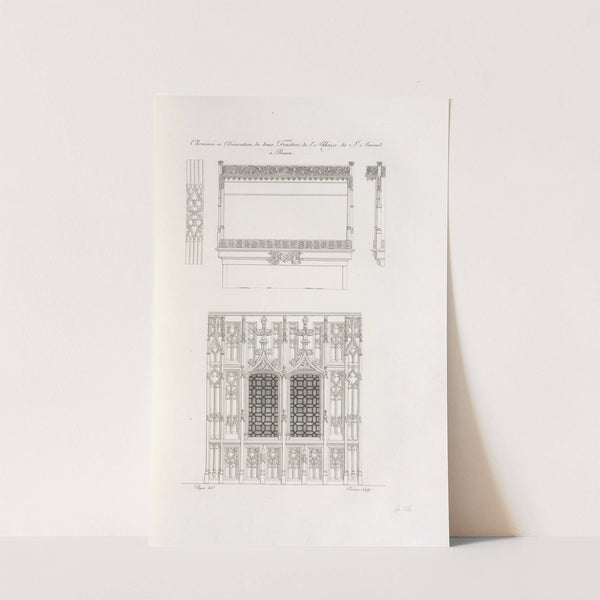 Cheminée et décoration de deux fenêtres de l’abbaye de St. Amand, à Rouen. (1839) by Nicolas Xavier Willemin