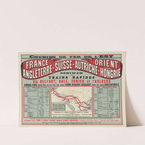 Chemins de Fer de l’Est. France Orient Angleterre – Suisse – Autriche – Hongrie, Eté 1893 (1893) by Imp. Maulde et Renou