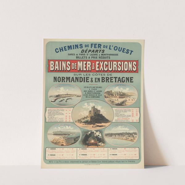 Chemins de Fer de l’Ouest. Bains de mer & excursions sur les côtes de Normandie & en Bretagne (1879) by Jules Chéret