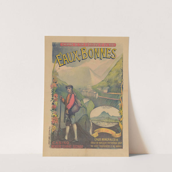 Chemins de Fer d’Orléans et du Midi. Eaux-Bonnes. Eaux minérales et climat de montagne. Casino (1892) by Imp. Camis