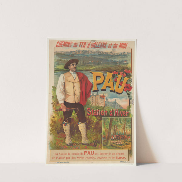 Chemins de Fer d’Orléans et du Midi. Pau, station d’hiver (1890) by Lith. F. Appel