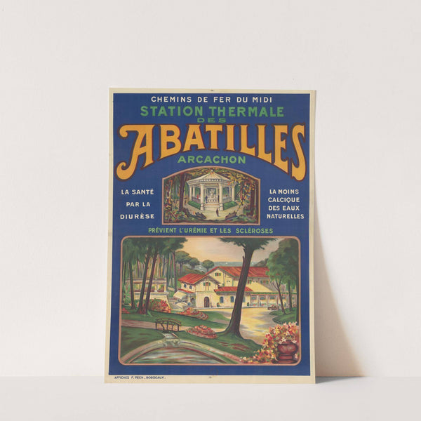 Chemins de Fer du Midi. Station thermale des Abatilles, Arcachon (1920) by Affiches F. Pech