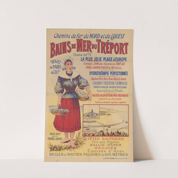 Chemins de Fer du Nord et de l’Ouest. Bains de mer du Tréport (Seine Inférieure) (1895) by Imp. Charles Verneau