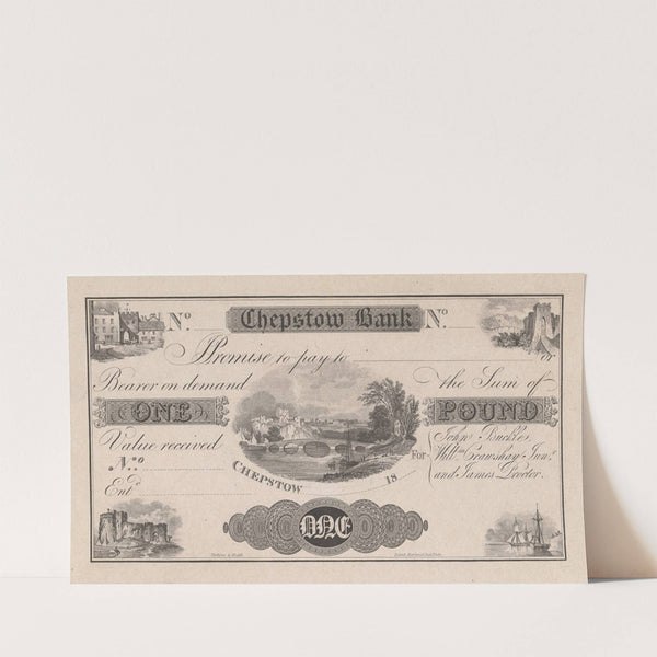 Jersey Banking Company one pound note (1820-1829) by Perkins & Heath