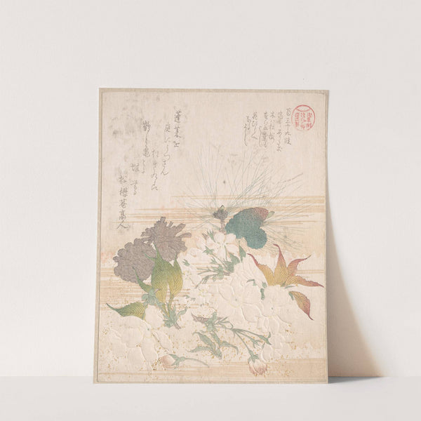 Cherry Blossoms and Pine Cones by Kubo Shunman